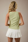 Boat Neck Sleeveless Structured Sweater Top