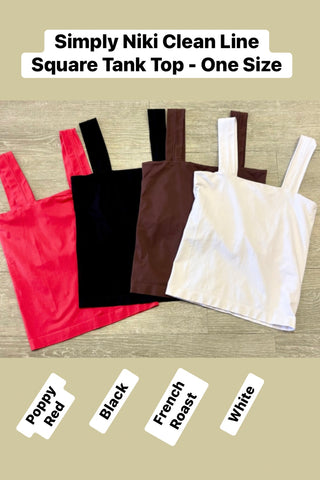 Simply Niki Clean Line Square Tank Top - One Size