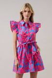 Meira Floral Maia Ruffle Collared Dress