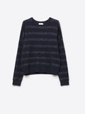 The Q2 Striped Knit Sweater w/ Sequin