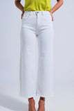 The Q2 Wide Leg Jeans- Cream