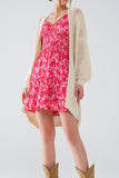 The Q2 Draped Crochet Cardigan Sweater