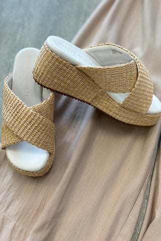The Fresno | Raffia Platform Sandal - Natural