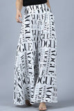 Vogue White Print Palazzo Pants - Off White
