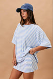 Oversized Round Neck Stripe Tee