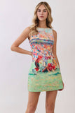 Abstract Football Print Mini Dress