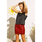 The Gen Leather Mini Skirt - Black