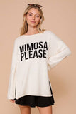 Mimosas Please Sweater - Ivory/Black