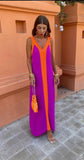 Nicoletta Color Block Tank Maxi Dress