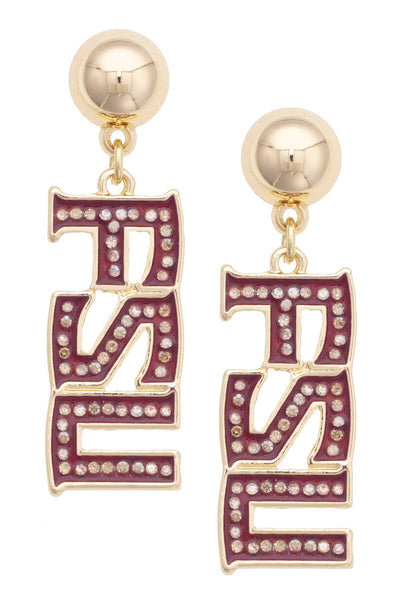 Florida State Seminoles Pave Outline Earrings