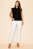 The Way Cotton Twill Vest with Sequin Detail