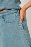 High Waist Flared Mini Skort - LW Denim