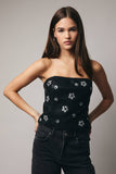 Daisy Sequin Leather Tube Top