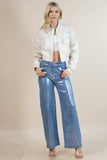 Shine Stretch Wide Denim Pants