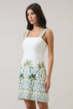 Senara Floral Sally Mini Dress- White Multi