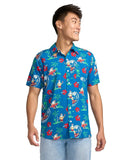 Surf's Up Santa Button Down Shirt - Men's Christmas Hawaiian