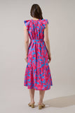 Meira Floral Charlotte Button Midi Dress