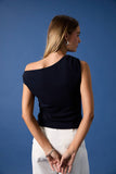 Asymmetrical Neck Sleeveless Top