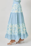 Mystree Mixed Media Long Skirt