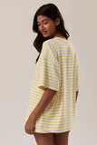 Oversized Round Neck Stripe Tee