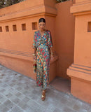Dessert Dreams Italian Satin Print Maxi Dress