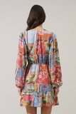 Melani Tropical Paxton Balloon Sleeve Mini Dress