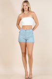 Helena Sequin Denim Shorts Pants- Denim