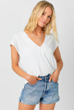 Mystree Cupro Modal V-Neck Top