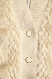 The Q2 Cropped Fine Fur Jacket- Beige