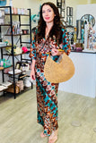 Dessert Dreams Italian Satin Print Maxi Dress