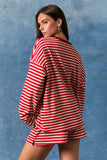 Waldo Long Sleeve Round Neck Striped Top