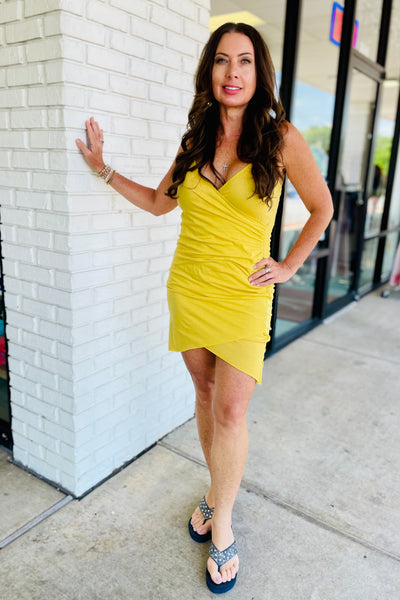 Cotton Ruched Casual Dress with Adjustable Straps