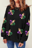 Sequin Mardi Gras Graphic Sweatshirt