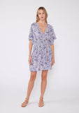Lilly Floral Smocked Kimono Mini Dress