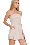 Double Layered Strapless Tube Top Romper
