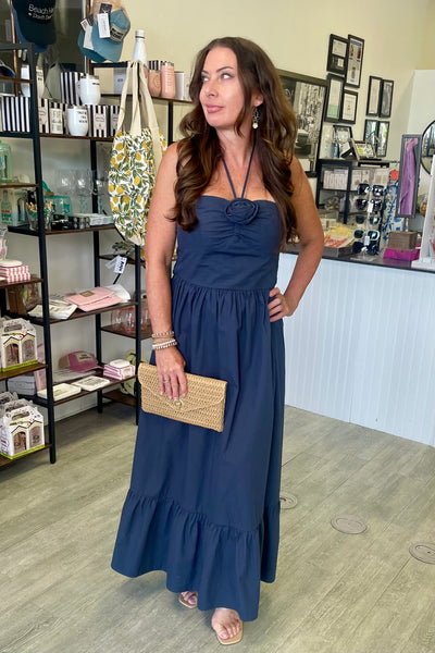 Showstopper Cotton Halter Maxi Dress