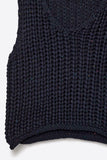 The Q2 Crochet Cropped Vest with Sequin Thread- Navy