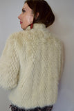 The Q2 Cropped Fine Fur Jacket- Beige