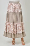 Mystree Mixed Media Long Skirt