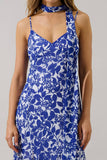 Hagny Pleated Midi Dress Kian Floral- Blue