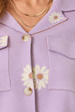 Mystree Flower Patterned Sweater Jacket