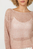 Mystree Metallic Net Pullover Sweater