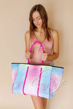 Neoprene Beach Bag - Pastel Watercolor RTS