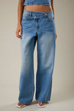 Hight Waist Wide Leg Crossover Jeans- Denim