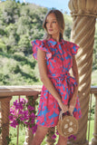 Meira Floral Maia Ruffle Collared Dress