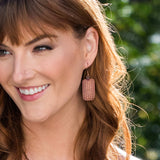 Copper Patina Earrings - Red Dots