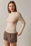 Mock Neck Long Sleeve Knit Top