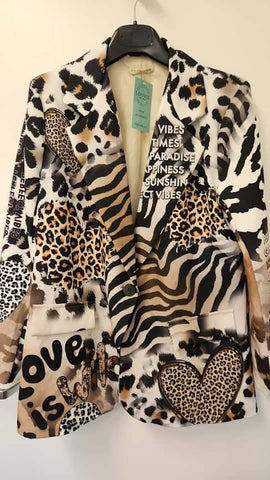 One Size Love Is Wild Animal Print Blazer