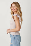 Mystree Flutter Crochet Sleeve Sweater