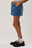 The Taylor Mid Waist Denim Mini Skort